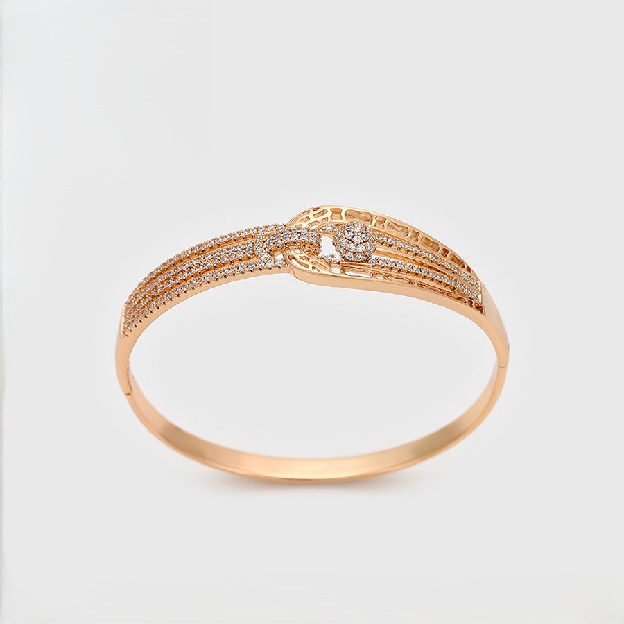 18K Rose Gold Plated Interlocking Loop Bangle