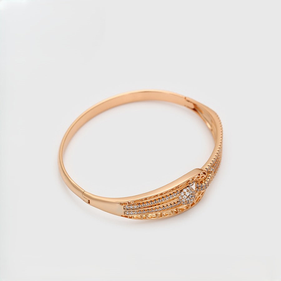 18K Rose Gold Plated Interlocking Loop Bangle