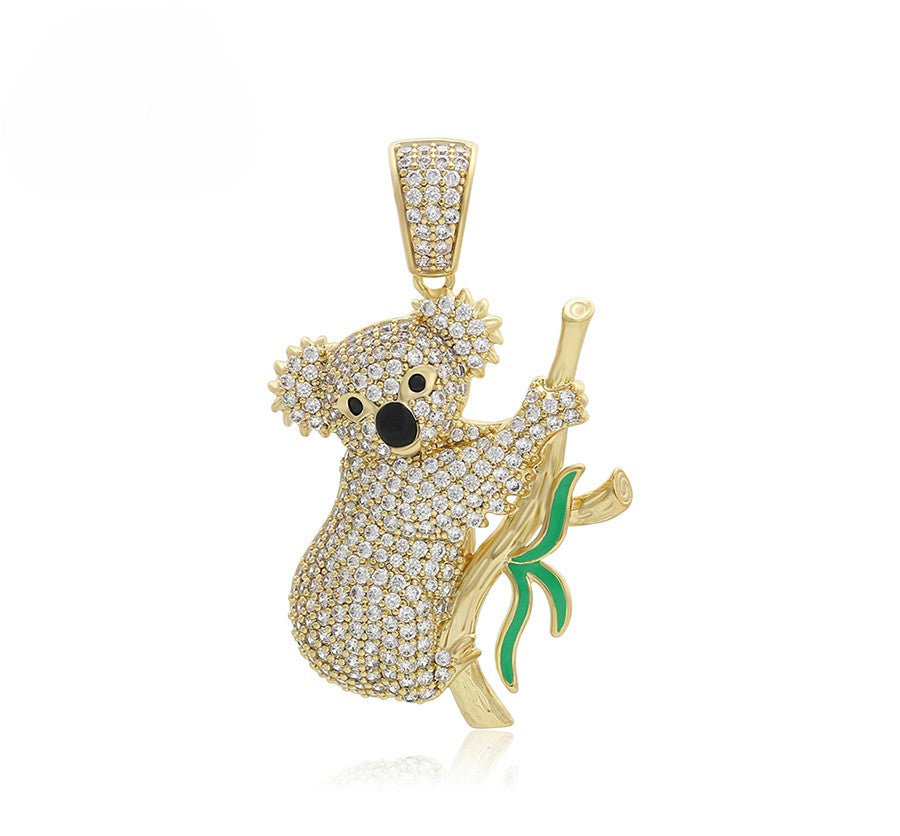 14K gold Plated Cute and Blingy Koala Bear Pendant