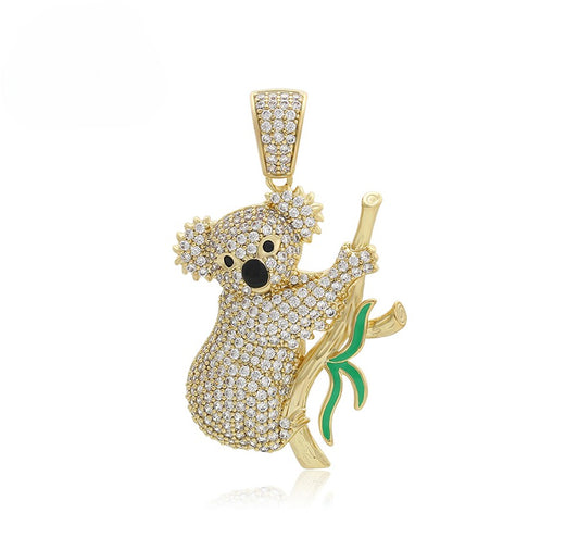 14K gold Plated Cute and Blingy Koala Bear Pendant