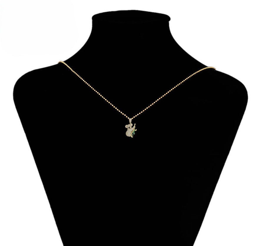 14K gold Plated Cute and Blingy Koala Bear Pendant