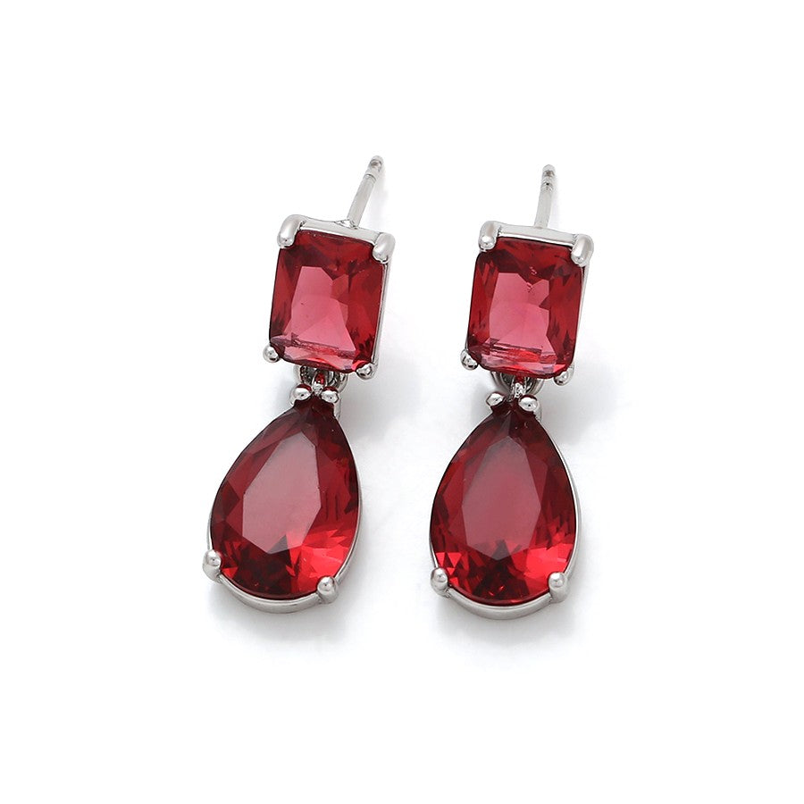 Scarlet Crimson Crystal Drop Earrings