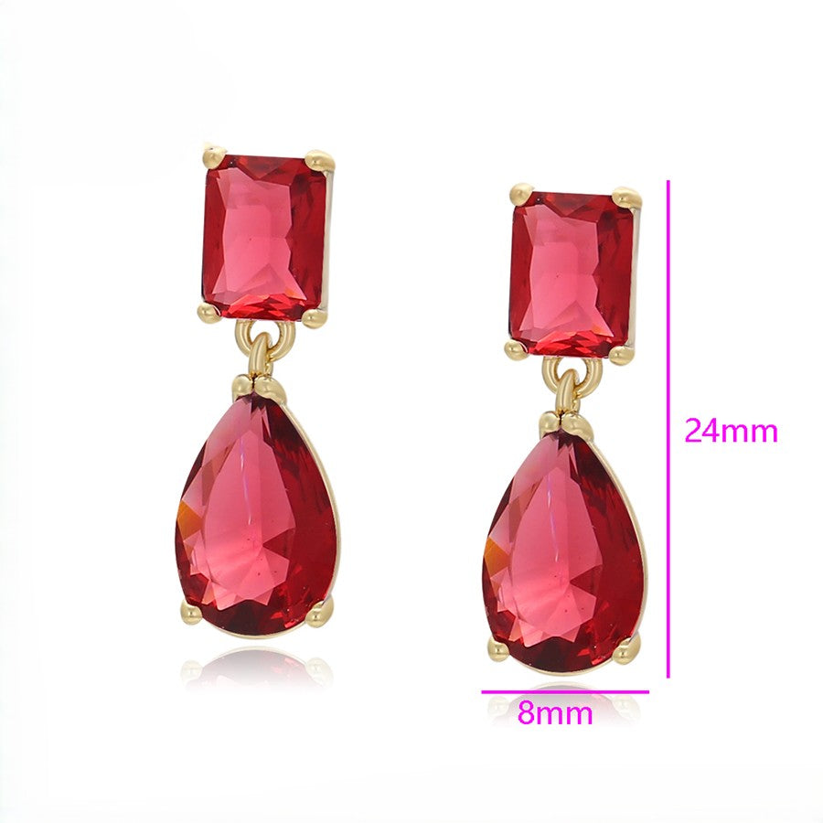 Scarlet Crimson Crystal Drop Earrings