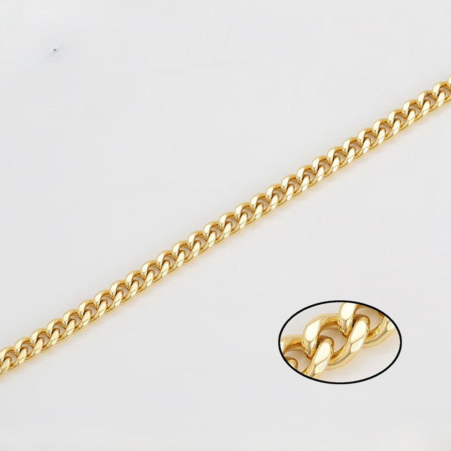 14K Gold Plated Heavy Curb Chain Necklace