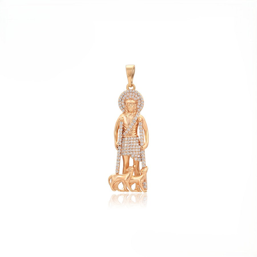 18K Gold Plated Saint Christopher Diamond Pendant