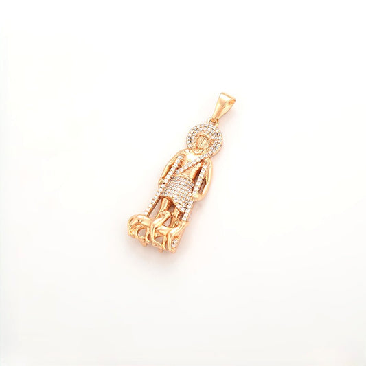 18K Gold Plated Saint Christopher Diamond Pendant