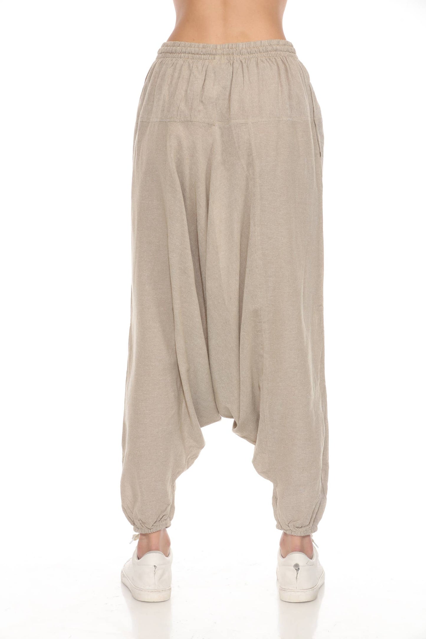 Cotton Natural Solid Boho Hippie Lightweight Harem Pants
