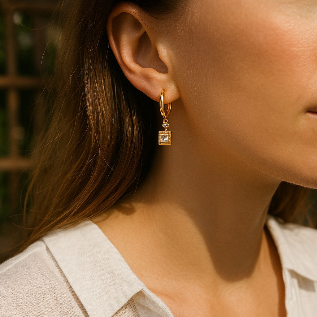 Elegant 18K Gold Plated Dangle Earrings