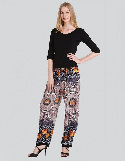 Elephant Print Drawstring Harem Pant TH-1027