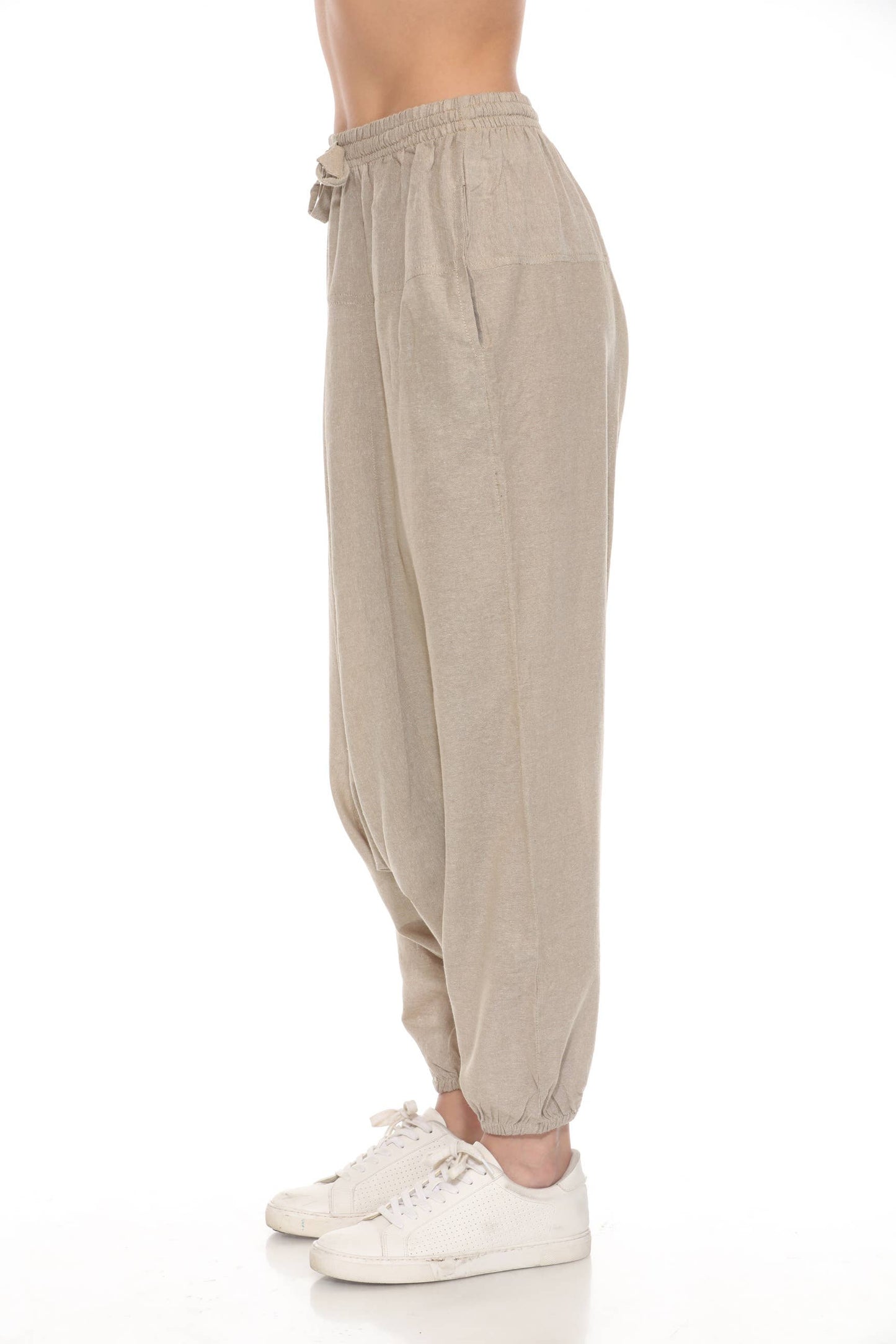 Cotton Natural Solid Boho Hippie Lightweight Harem Pants