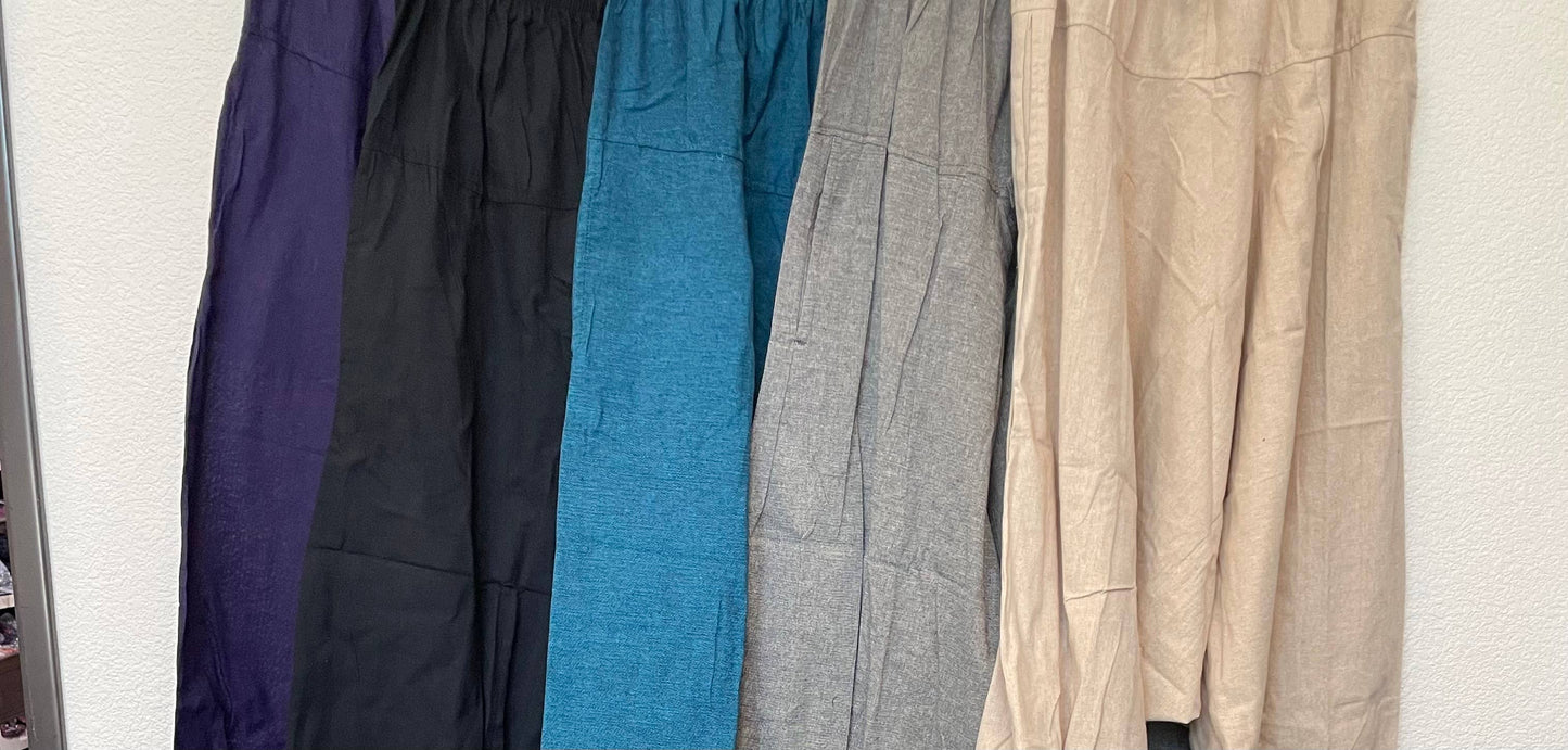 Solid color 100% cotton unisex harems  yoga pants 