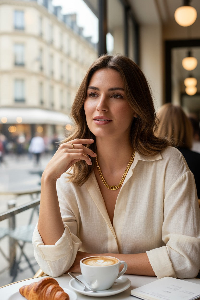 18K gold plated Stainless steel necklace - CD