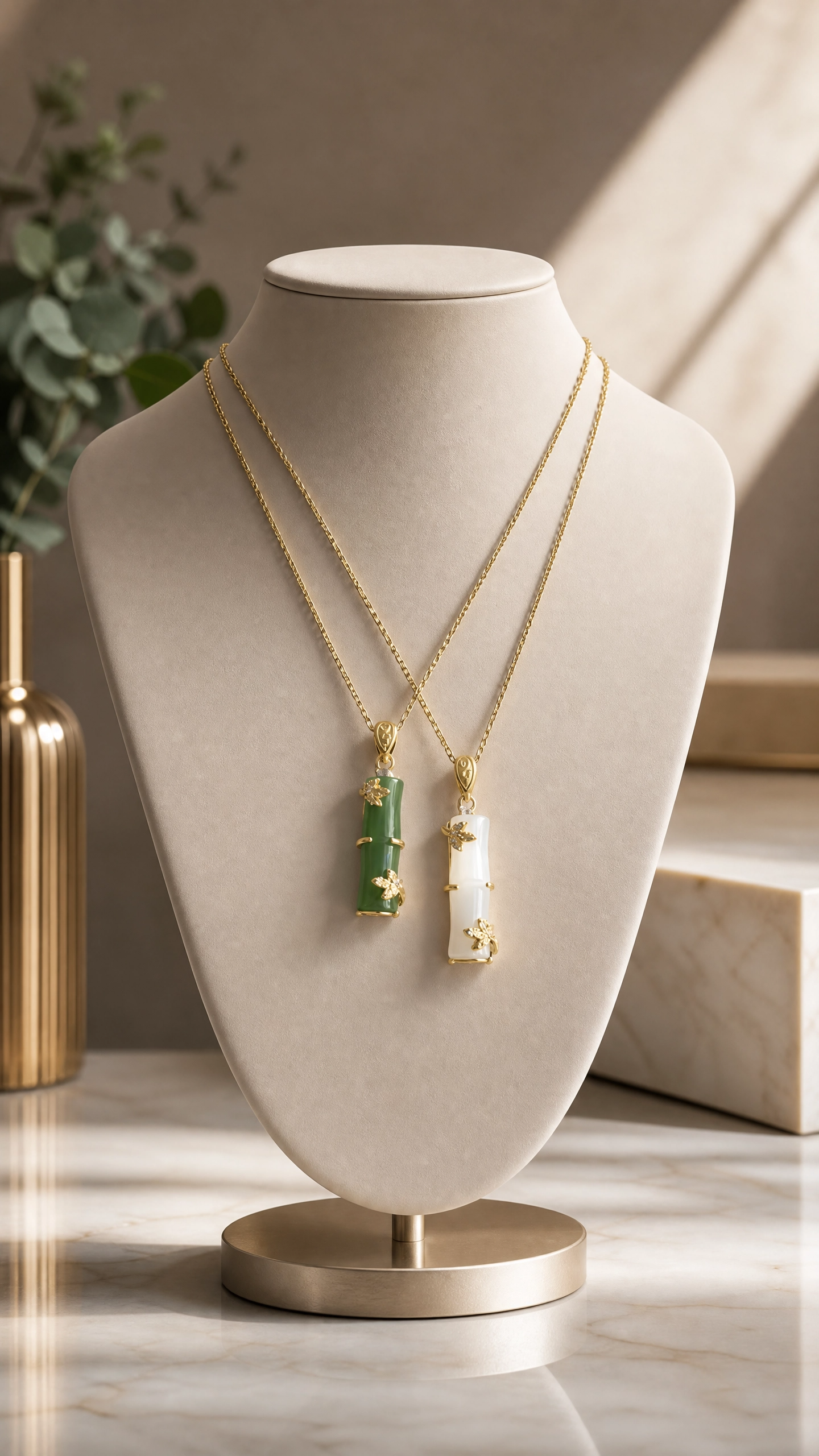 Bamboo Dainty Gold Necklace