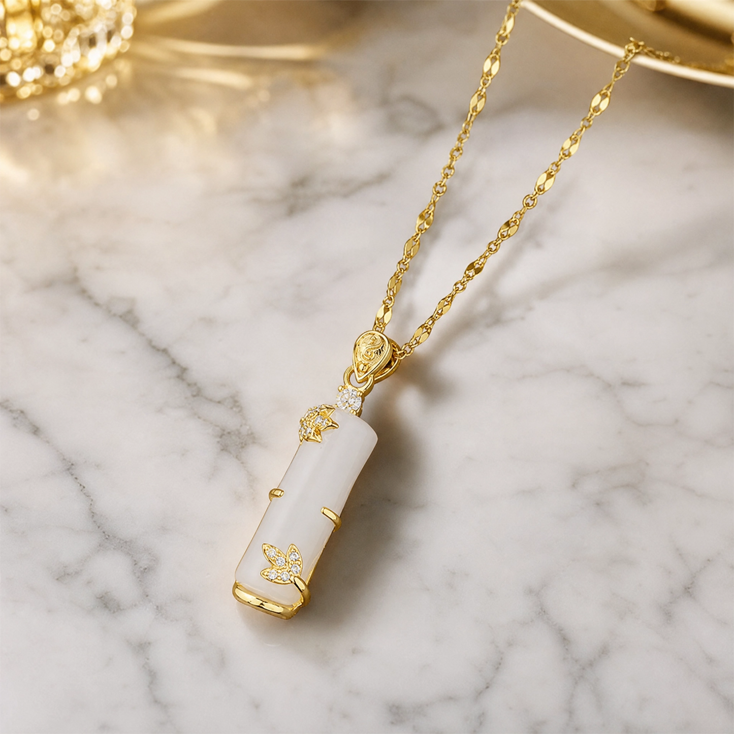 Bamboo Dainty Gold Necklace