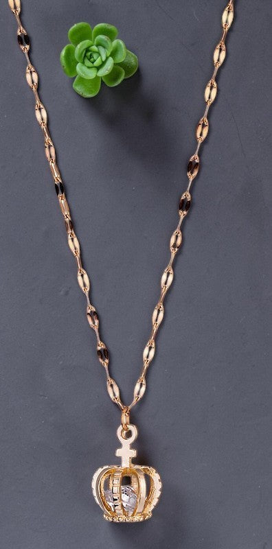 Rose Gold Sparkling Crystal Queen Crown Jewelry
