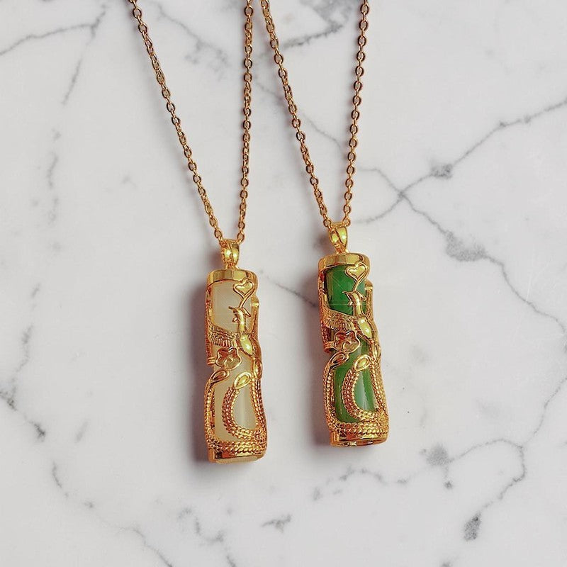 Floral Phoenix Pendant Necklace