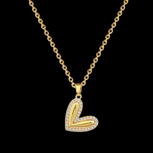 18K Gold Plated Dainty Heart Pendant for Women Jewelry Gift