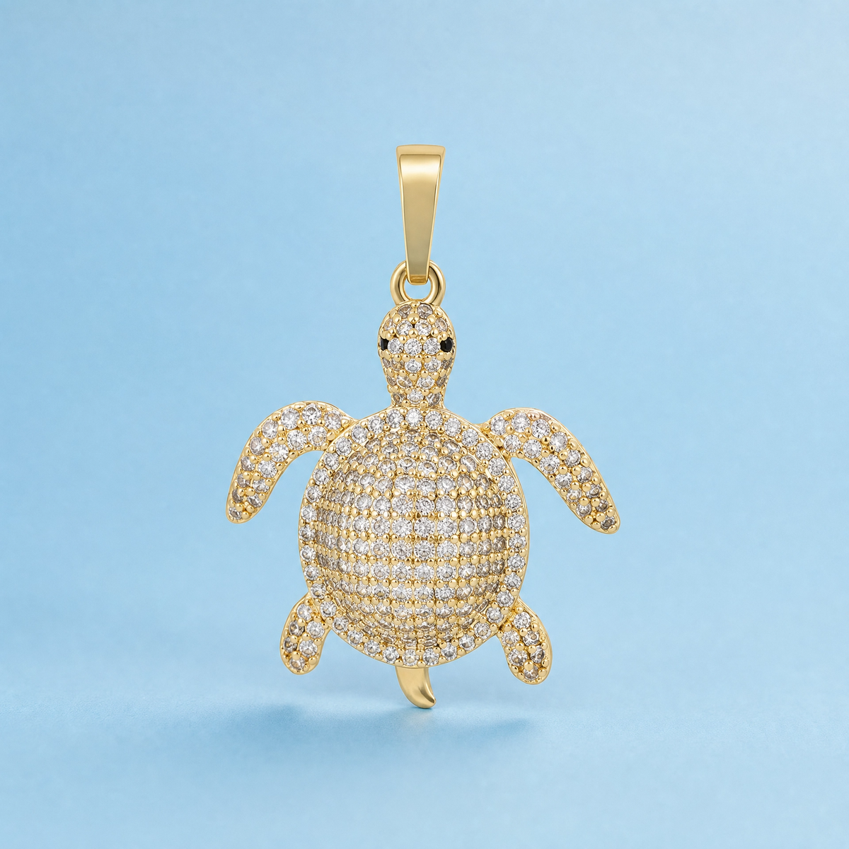 Maui Sea Turtle Pendant | 14K Gold Plated Pavé Crystal Necklace 🌊🐢