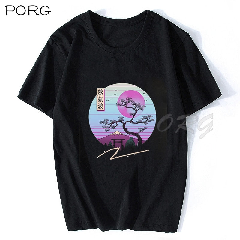 Streetwear Japan Style Ukiyo E Funny Samurai Cat Anime TShirts Mens Short Sleeve T-shirts Hip Hop Japanese Tees Cotton