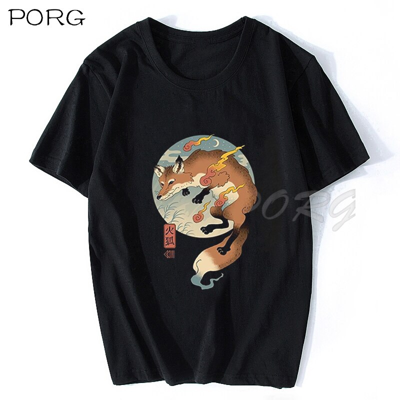 Streetwear Japan Style Ukiyo E Funny Samurai Cat Anime TShirts Mens Short Sleeve T-shirts Hip Hop Japanese Tees Cotton