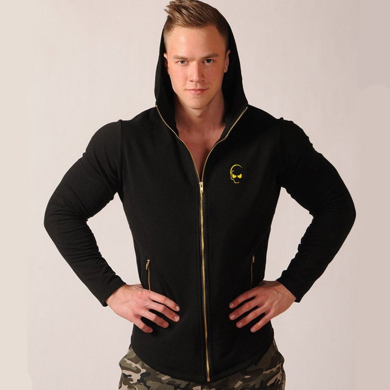 Mens Cotton Zipper Hoodie Man Casual Fashion Slim Sweatshirt Gyms Fitness Bodybuilding Jacket Coats Male Joggers Tops clothing