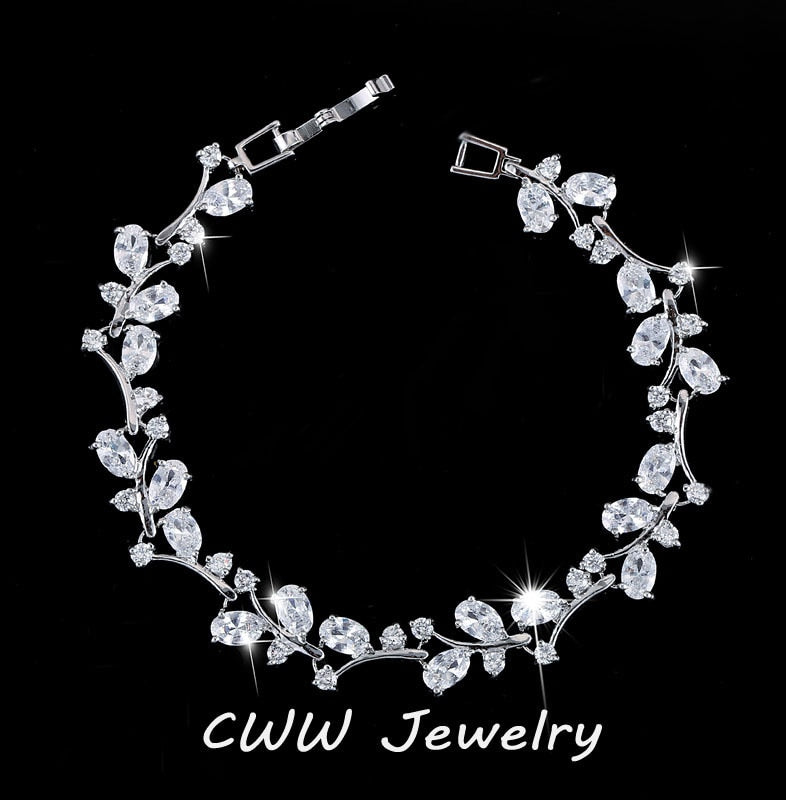 CWWZircons 6 Colors Options White Gold Color Handmade Austrian Crystal Rhinestone Purple Stones Bracelets Bangle for Women CB078