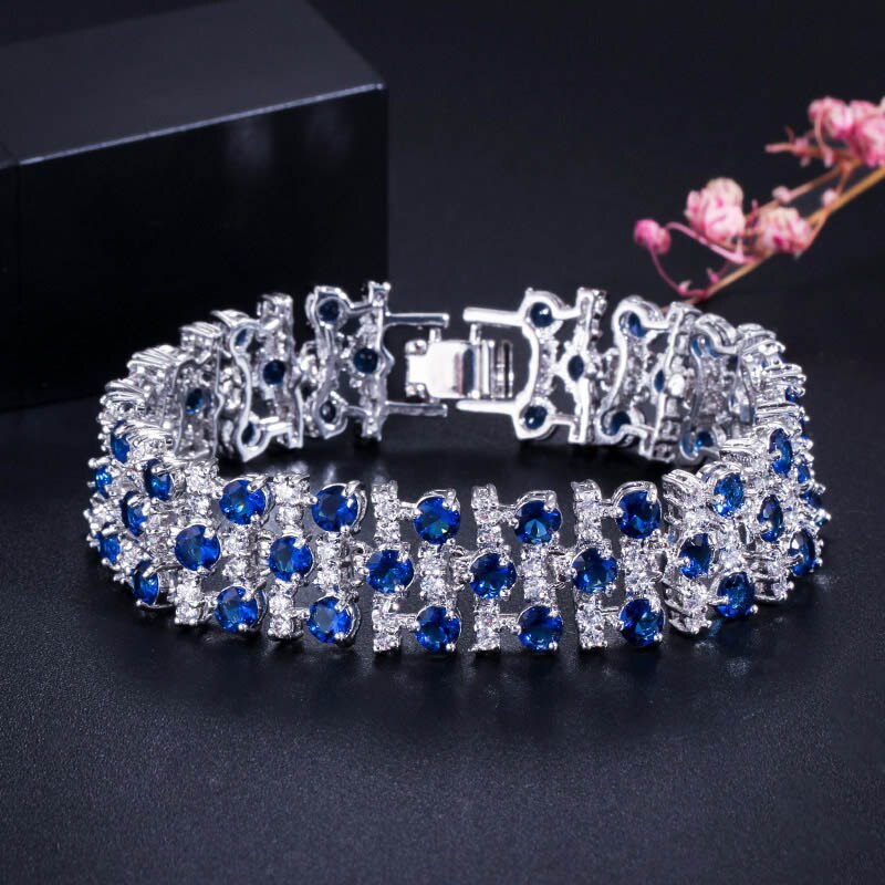 CWWZircons Romantic MultiColored Big Wide Cubic Zircon Stones Bracelets Bangle for Women Wedding Party Jewelry Accessories CB138