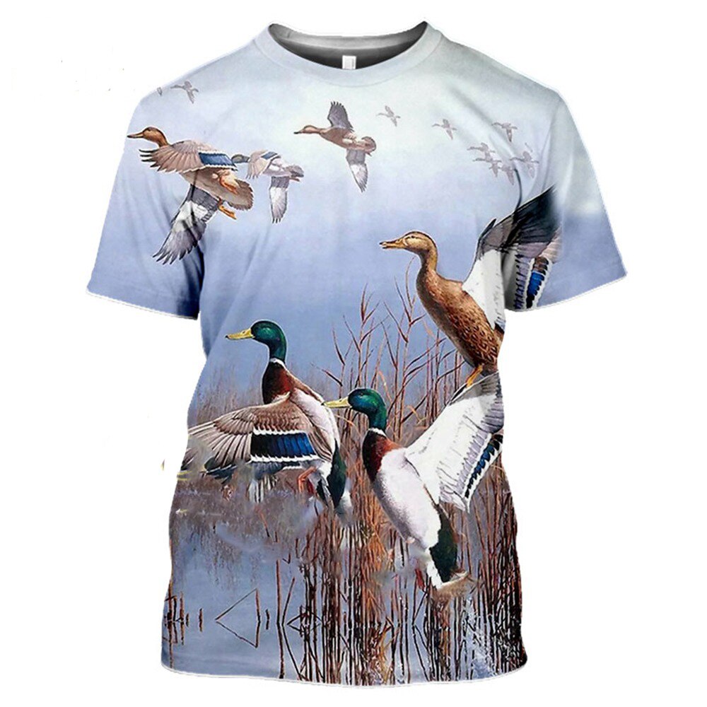 Vintage Duck Pigeon Safari Animals 2022 T Shirt Oversized Mens Womens 3D Printed Clothing Punk Tops Summer Oversized Camisetta